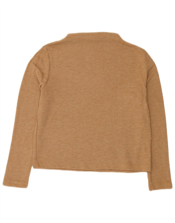 Marks & Spencer Top da donna a maniche lunghe UK 12 Poliestere beige medio
