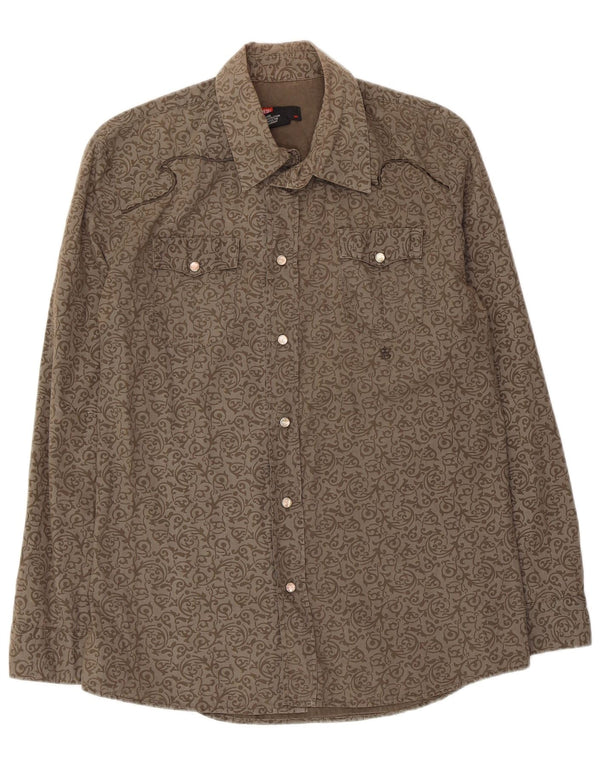 Camicia da uomo Diesel Small in cotone Paisley marrone