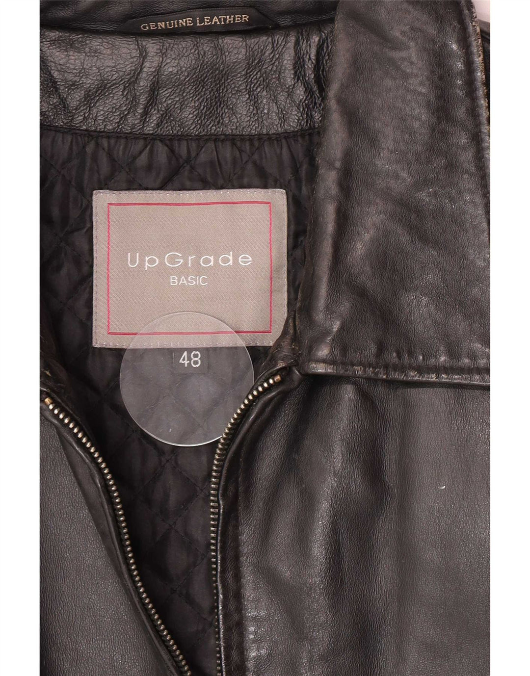 Giacca in pelle vintage da uomo IT 48 media nera