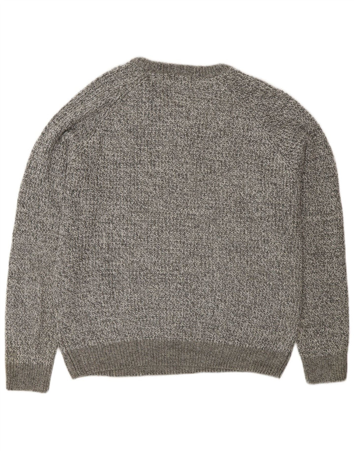 Maglione maglione girocollo da donna Marks & Spencer grande classico grigio screziato