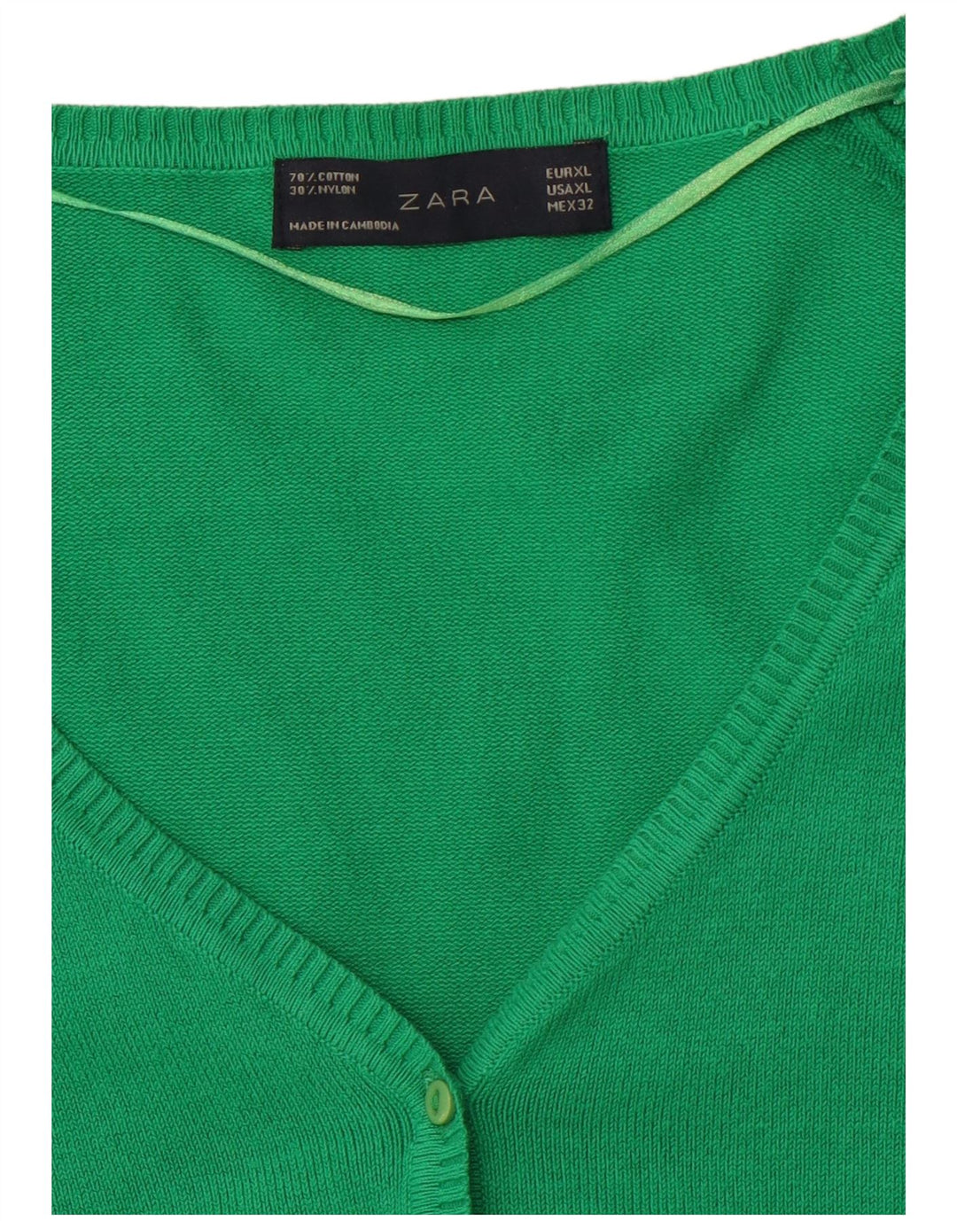 Maglione Cardigan da Donna ZARA UK 18 XL Cotone Verde