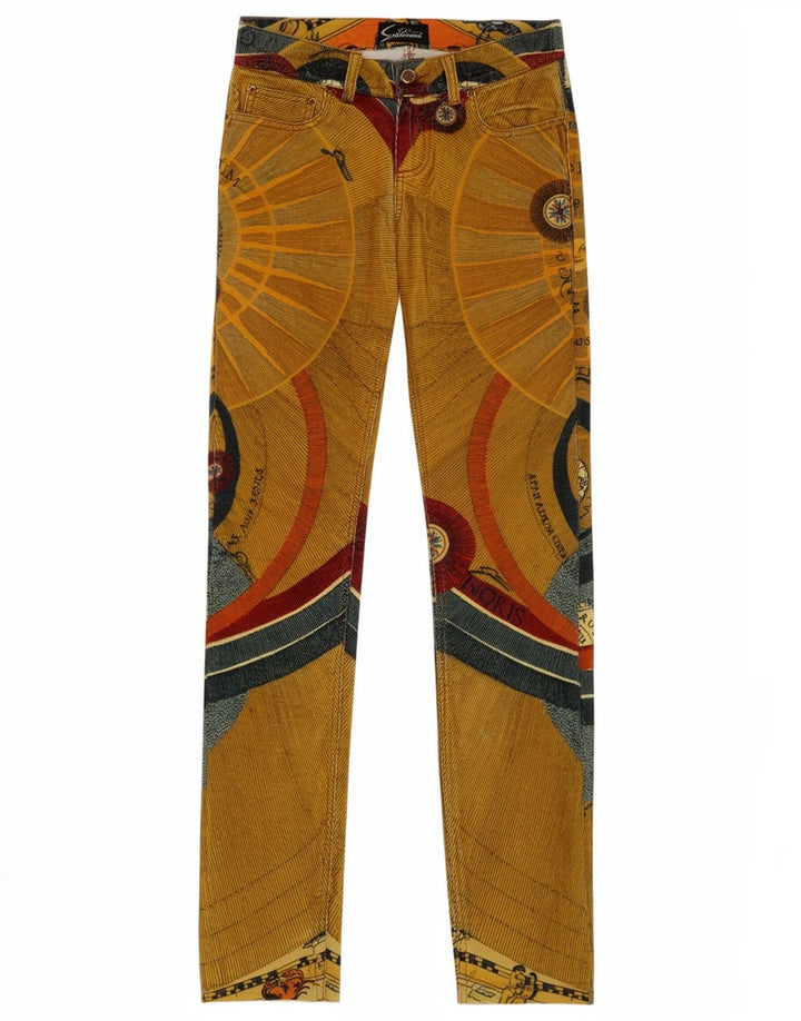 Pantaloni Gattinoni da donna in velluto a coste con motivo astratto W28 L32 multicolore
