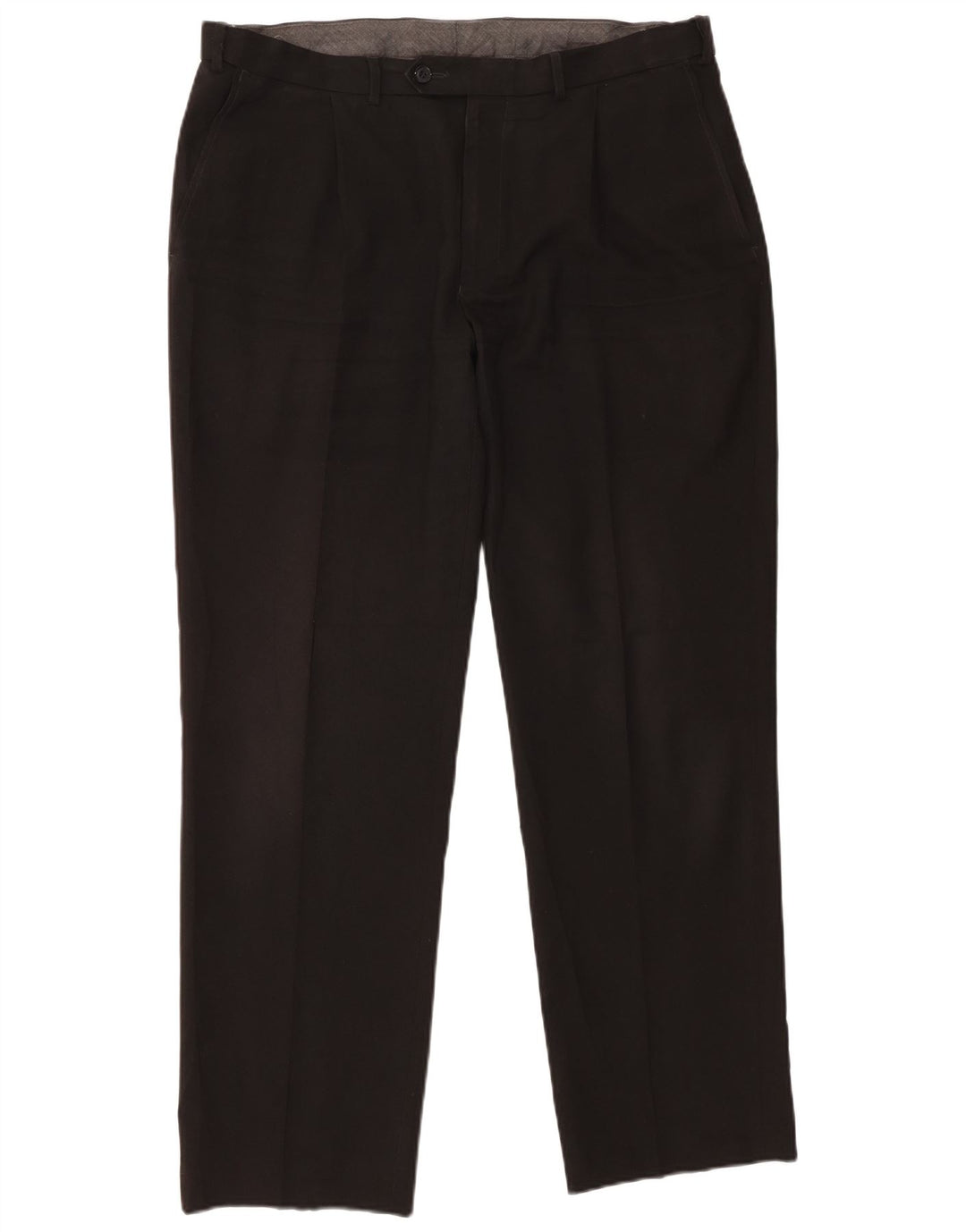 Pantaloni da abito con pegging da uomo Marks & Spencer W36 L31 poliestere nero
