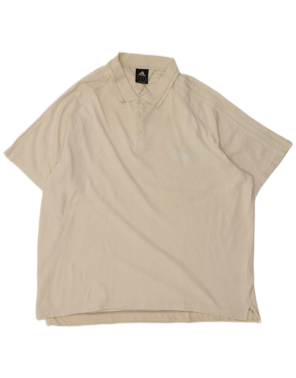 Polo ADIDAS da uomo 2XL in cotone bianco