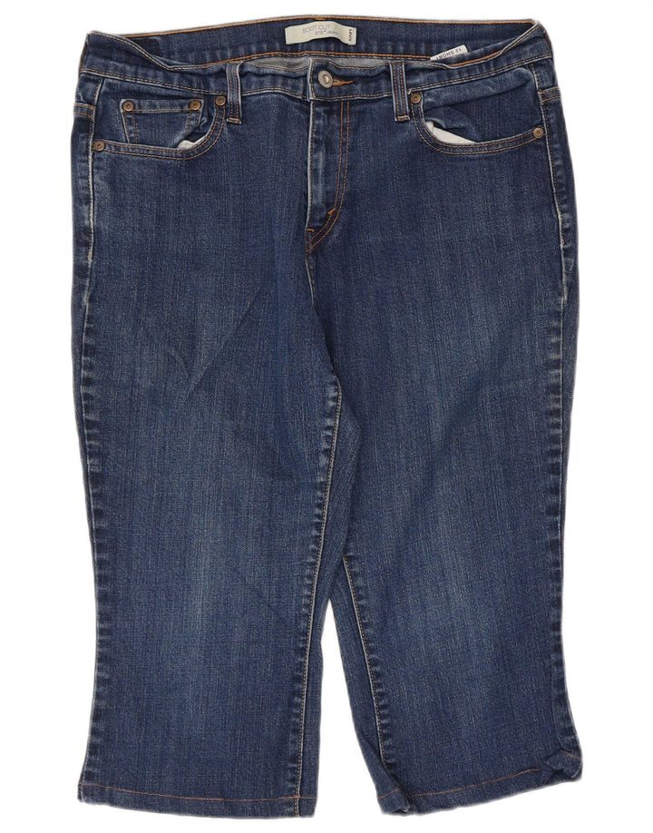 LEVI'S Pantaloncini di jeans 515 da donna US 12 Large W34 Cotone blu