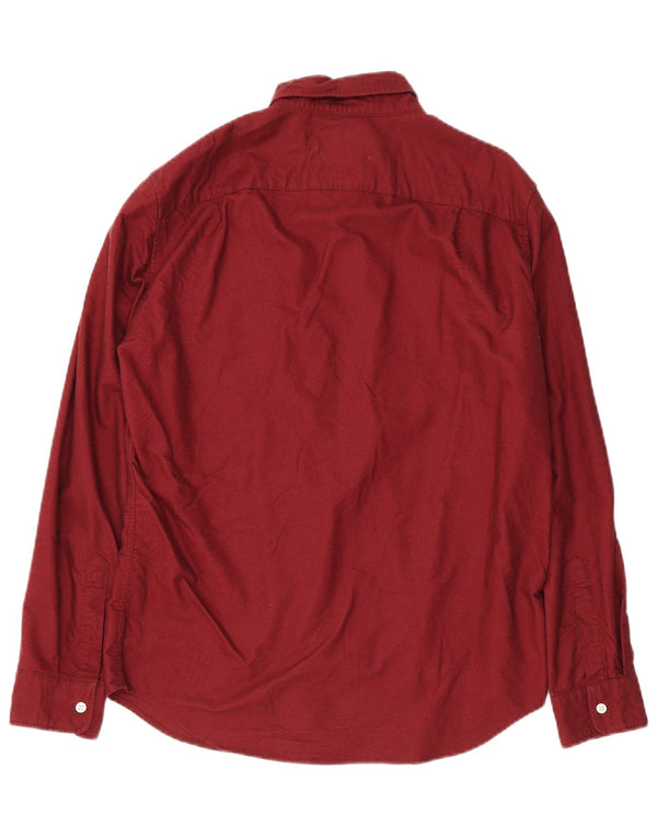 Camicia da uomo Classic Fit American Eagle in cotone bordeaux medio