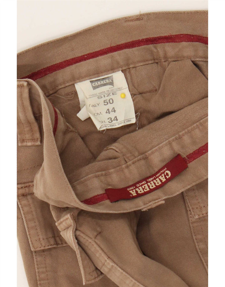 Pantaloni cargo dritti da uomo Carrera W34 L34 cotone beige