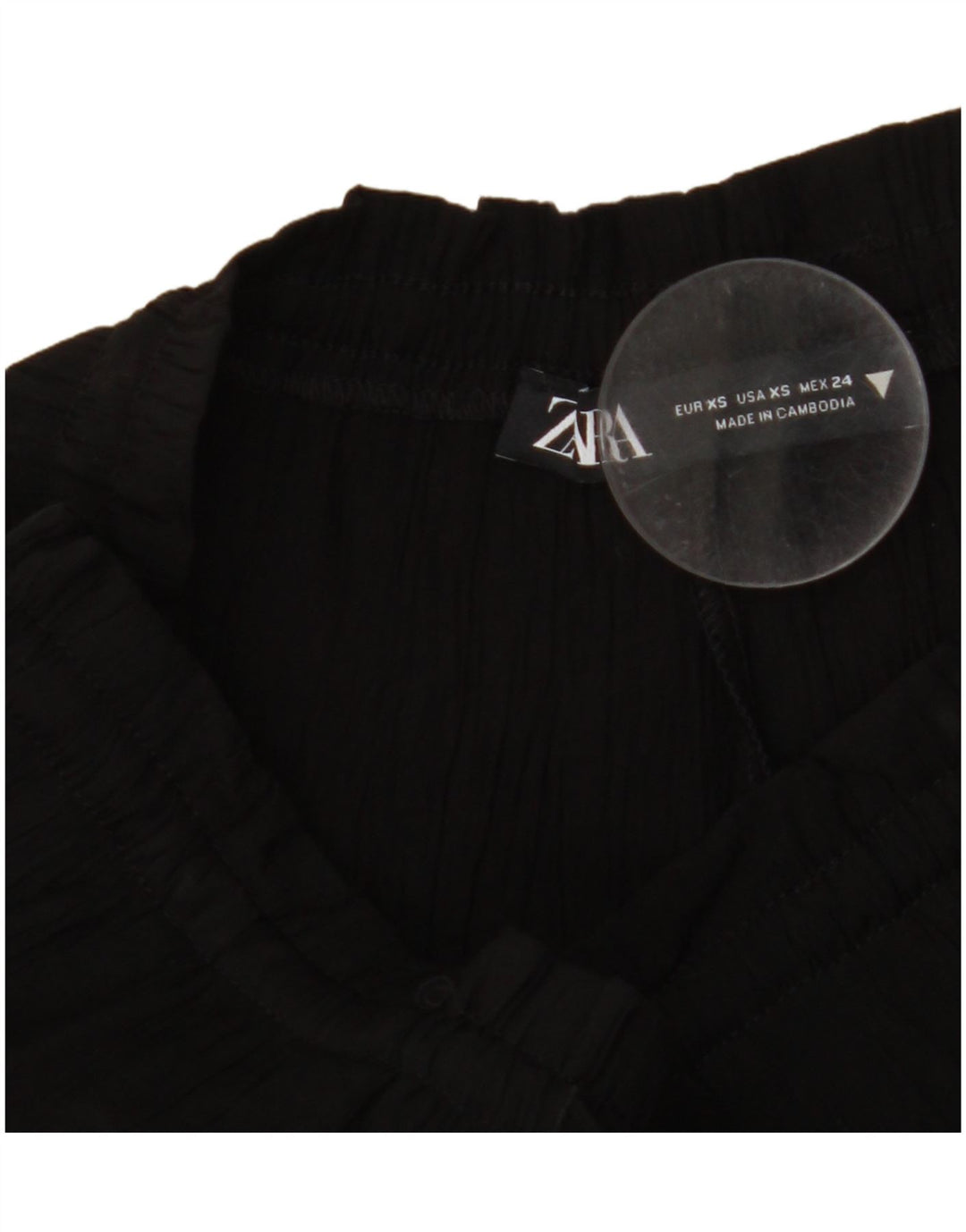 Pantaloni a Gamba Larga a Vita Alta da Donna ZARA UK 4 XS W24 L11 Nero