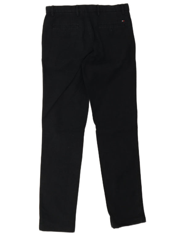 Pantaloni chino dritti da uomo Tommy Hilfiger W30 L32 cotone blu navy