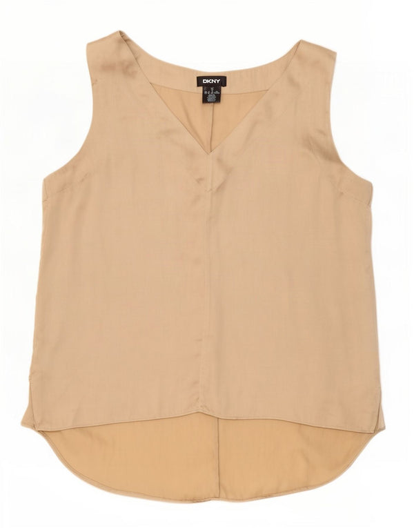 Dkny Womens Sleeveless Blouse Top UK 18 XL Beige Polyester