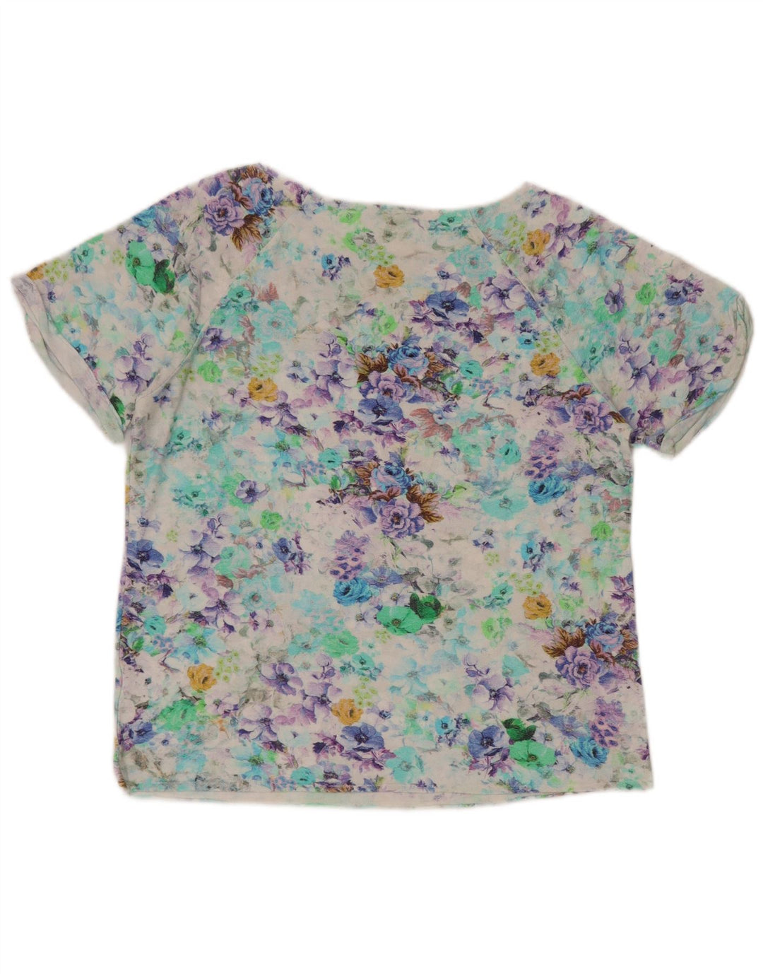 T-shirt da donna BENETTON Top UK 14 grande floreale multicolore