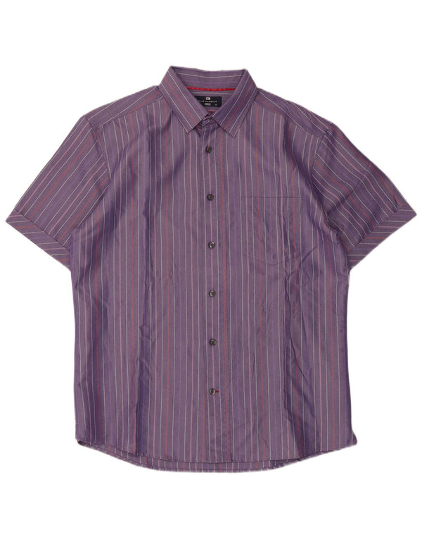 Camicia da uomo Marks & Spencer blu Harbour gessato viola medio