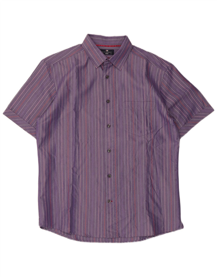 Camicia da uomo Marks & Spencer blu Harbour gessato viola medio
