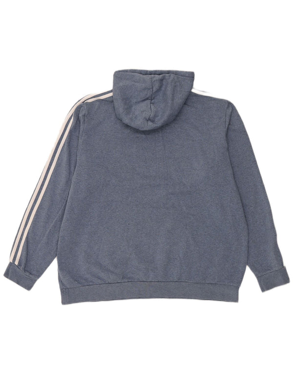 Felpa con cappuccio grafica da uomo Adidas 2XL cotone blu
