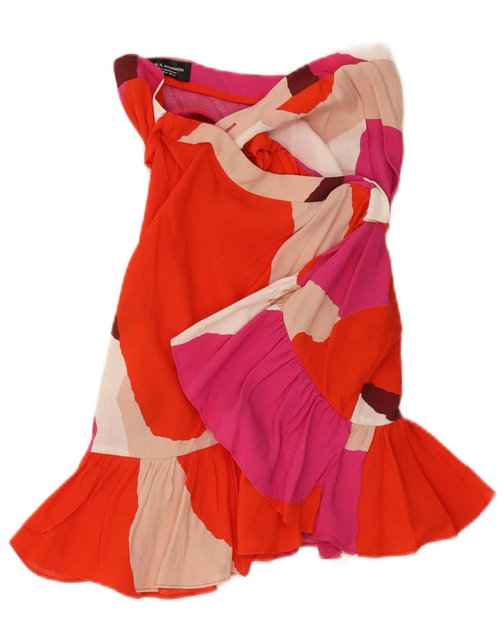 Gonna a portafoglio da donna Zara piccola W24 in cotone color block multicolore