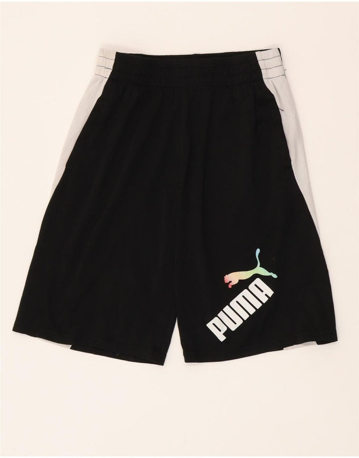 Pantaloncini sportivi Puma da ragazzo 14-15 anni Large in poliestere color block nero