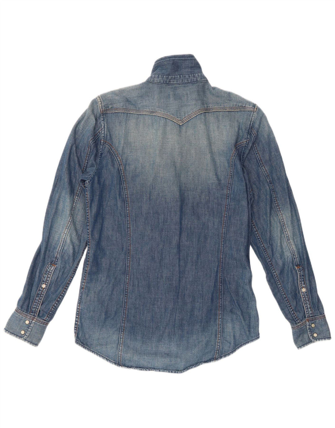 Camicia di jeans da uomo Diesel in cotone blu medio
