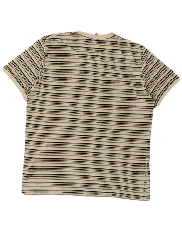 T-shirt da uomo Nike Top UK 45/47 XL cotone a righe beige