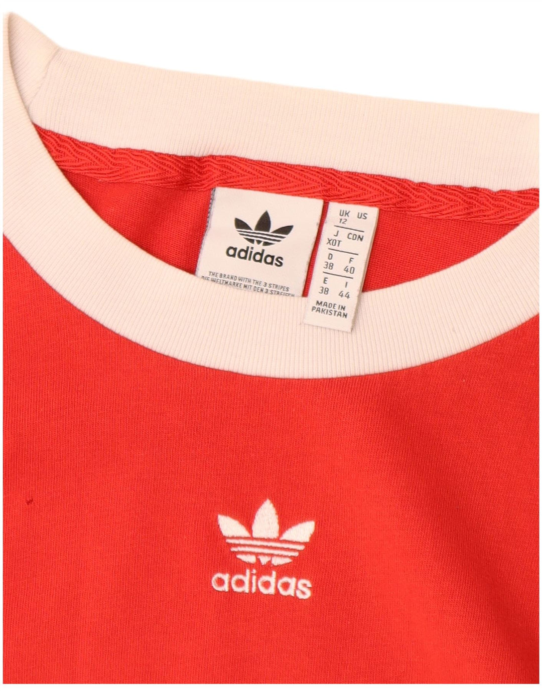 T-shirt corta da donna Adidas UK 12 rosso medio in cotone