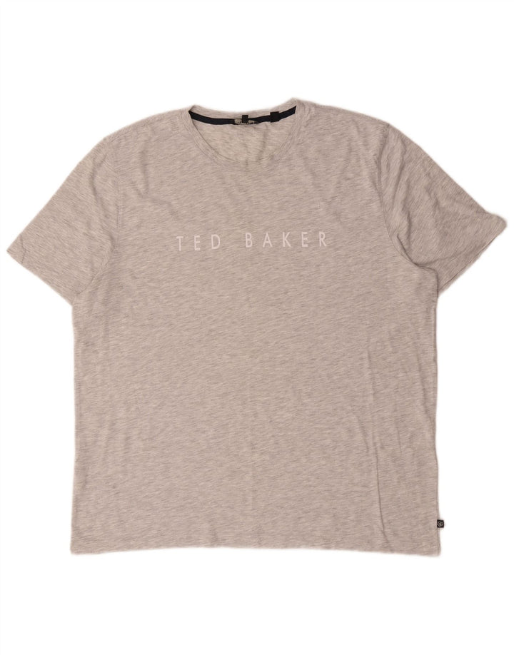 T-shirt grafica da uomo Ted Baker taglia superiore 6 2XL cotone chiazzato grigio