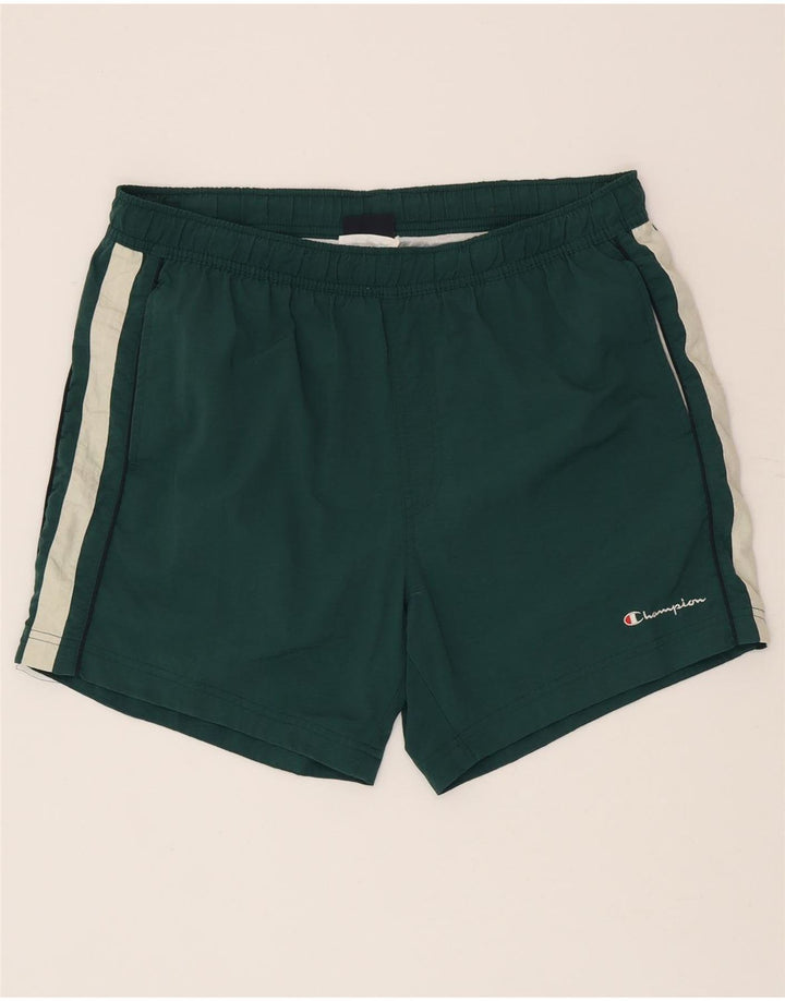 Pantaloncini da bagno da uomo Champion XL verde color block in poliammide