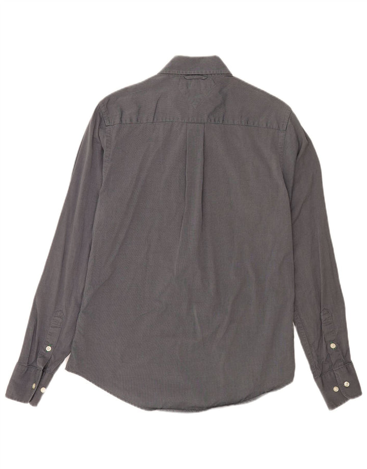 Camicia personalizzata da uomo Tommy Hilfiger piccola in cotone blu navy