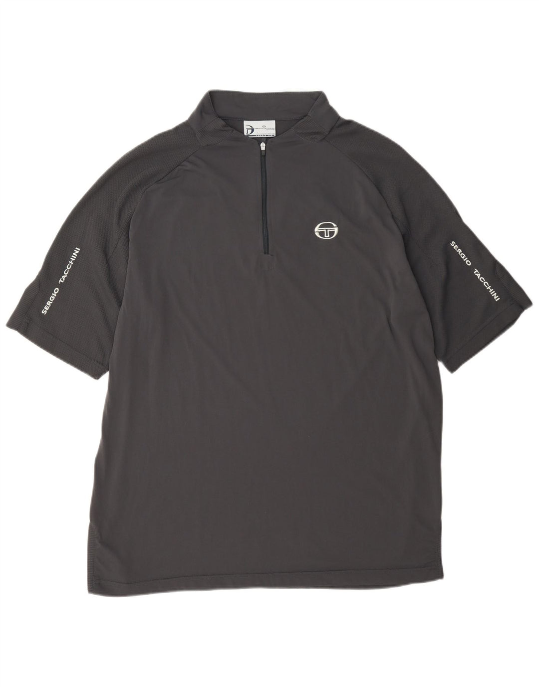 T-shirt da uomo con collo con zip Sergio Tacchini Top XL Grigia