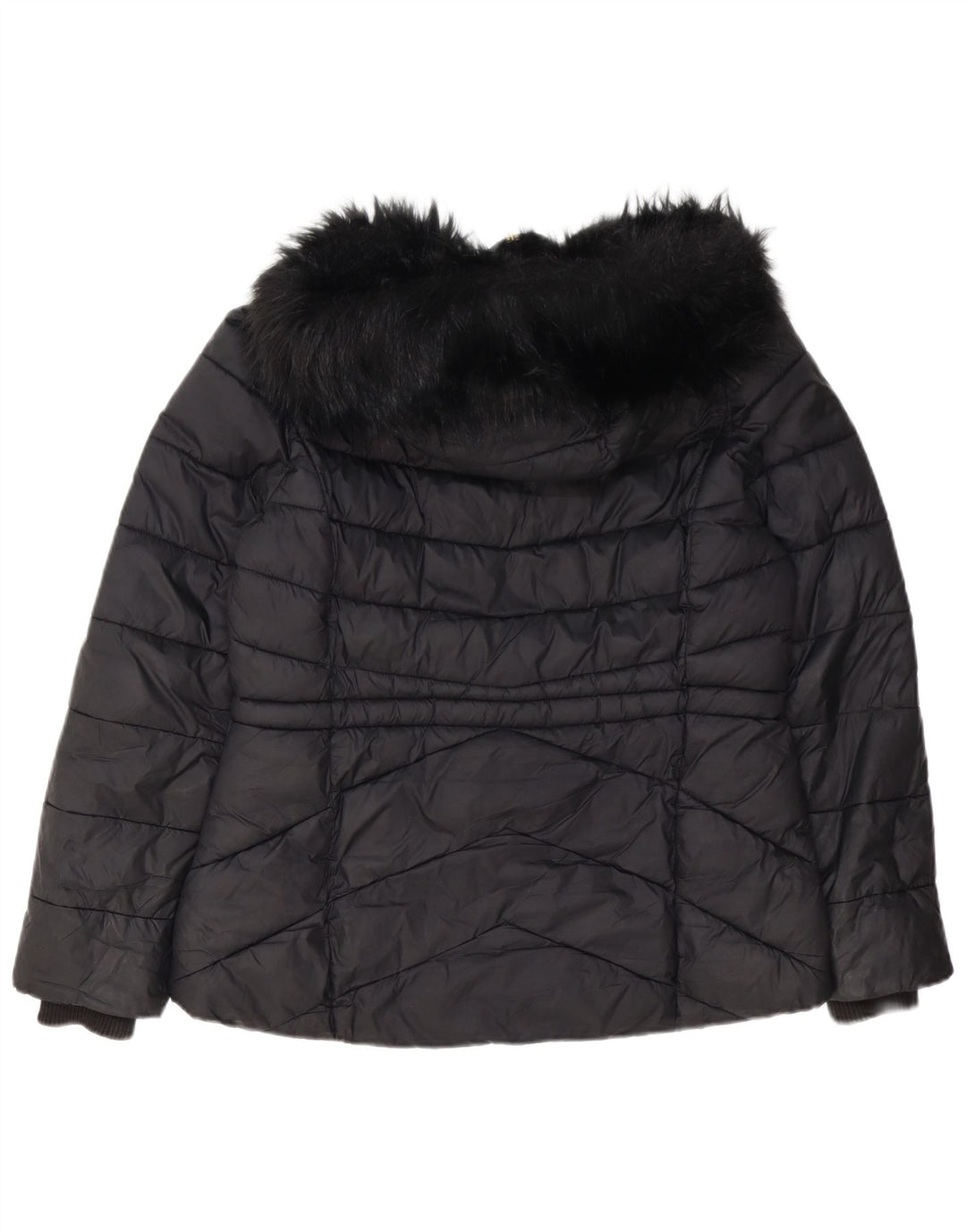 Giacca imbottita con cappuccio da donna Barbour UK 14 grande poliestere nero