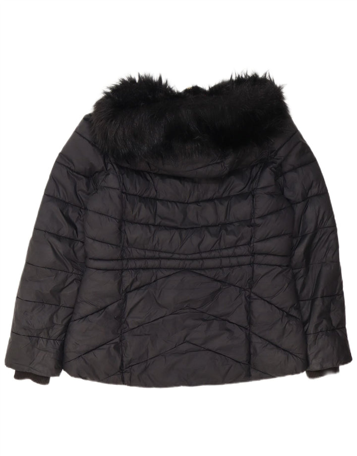 Giacca imbottita con cappuccio da donna Barbour UK 14 grande poliestere nero