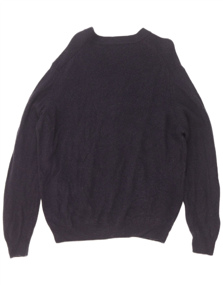 Maglione cardigan da uomo Marks & Spencer XL blu navy in lana d'agnello