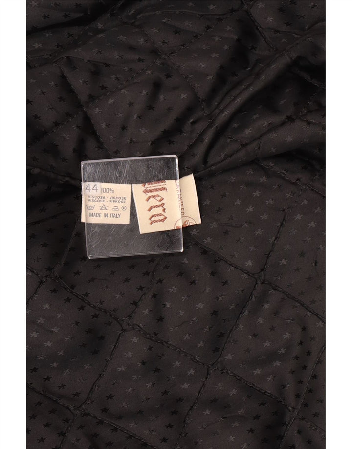 Cappotto oversize in pelle vintage da donna IT 44 classico in pelle nera media