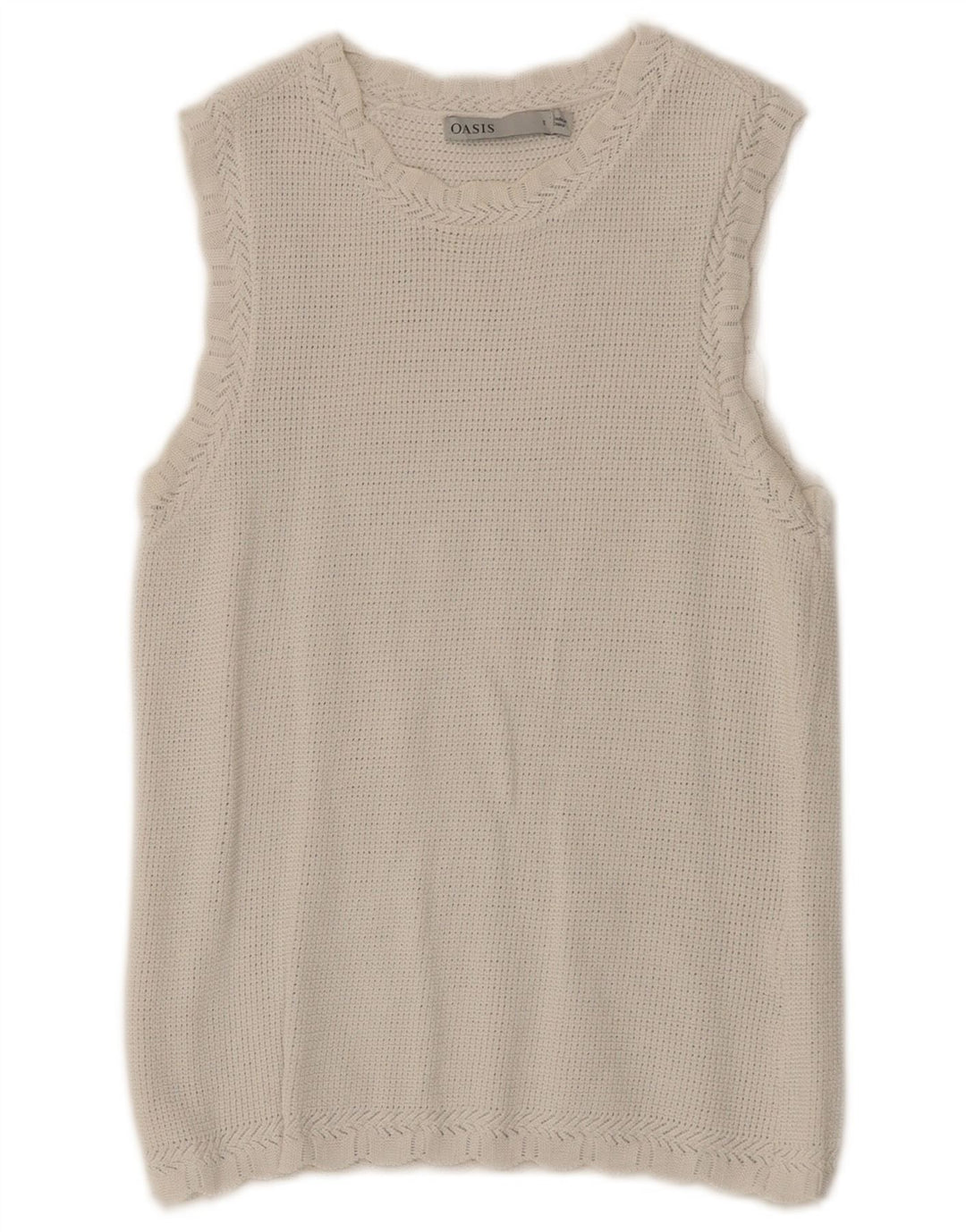 Canotta in maglia da donna Oasis UK 8 piccola bianca