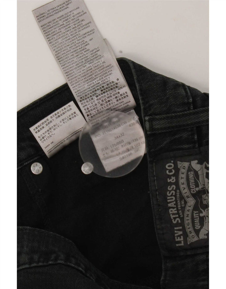 Jeans dritti da uomo Levi's W34 L32 cotone nero