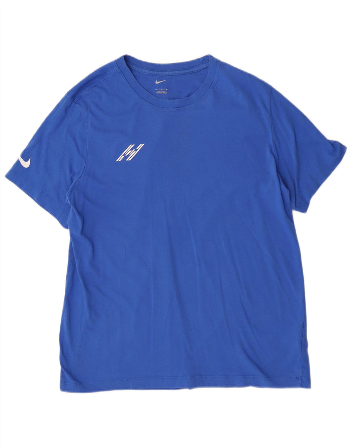 T-shirt grafica da uomo Nike Top XL in cotone blu