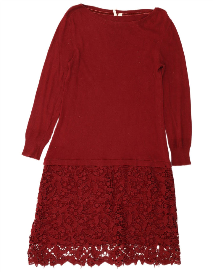 Abito maglione da donna White Stuff UK 14 Viscosa bordeaux medio