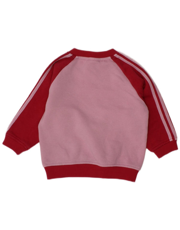 Felpa grafica Adidas per bambina, 9-12 mesi, color block rosa