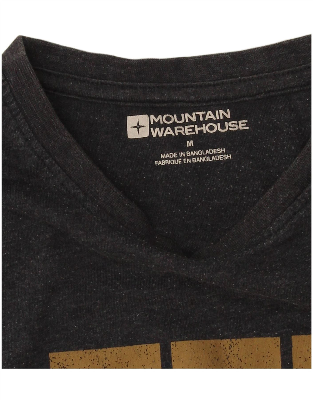 T-shirt grafica da uomo Mountain Warehouse Top in cotone nero medio