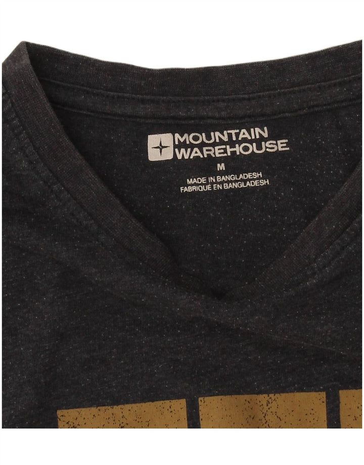 T-shirt grafica da uomo Mountain Warehouse Top in cotone nero medio