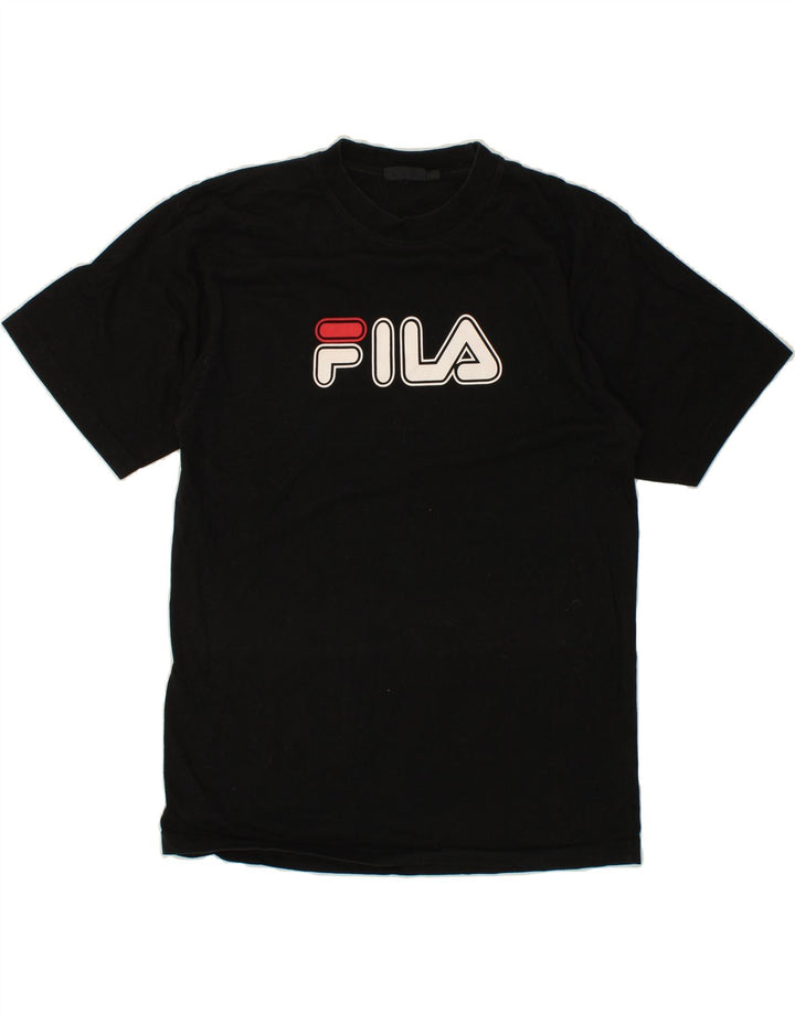FILA Mens Graphic T-Shirt Top Medium Black Vintage Fila and Second-Hand Fila from Messina Hembry 