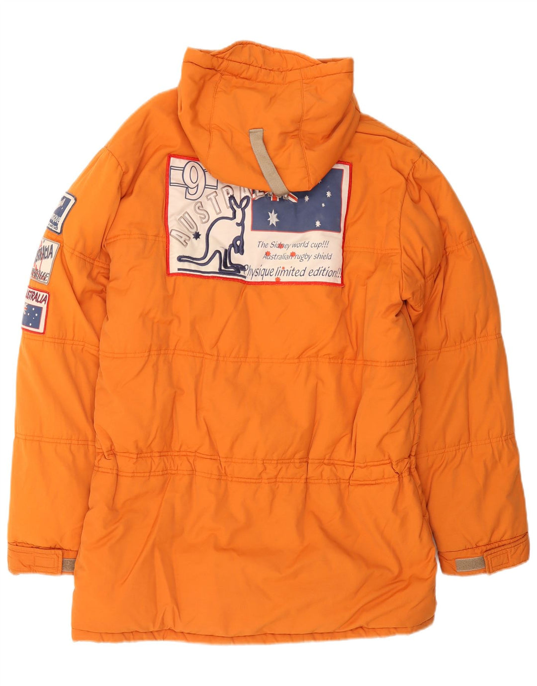 Giacca imbottita con cappuccio grafica da uomo Studio UK 40 grande cotone arancione