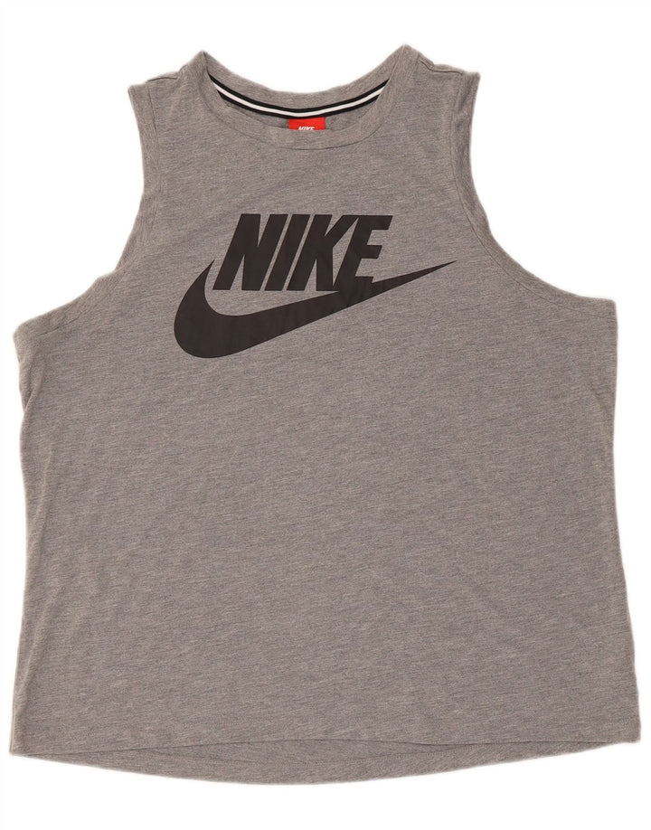 Canotta grafica Nike da donna con vestibilità regolare UK 18 XL poliestere grigio