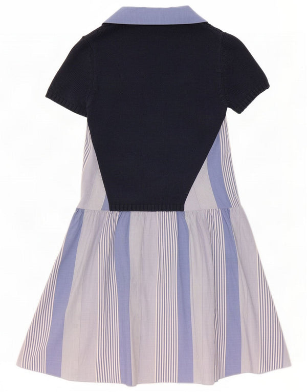 Max & Co. Womens A-Line Dress UK 12 Medium Navy Blue Striped Cotton