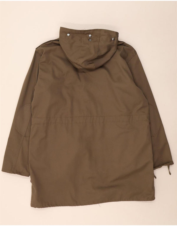 Giacca Parka militare con cappuccio da uomo VINTAGE IT 54 2XL cotone kaki