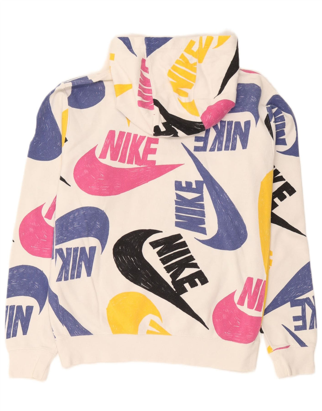 Felpa con cappuccio grafica Nike da uomo in cotone bianco medio