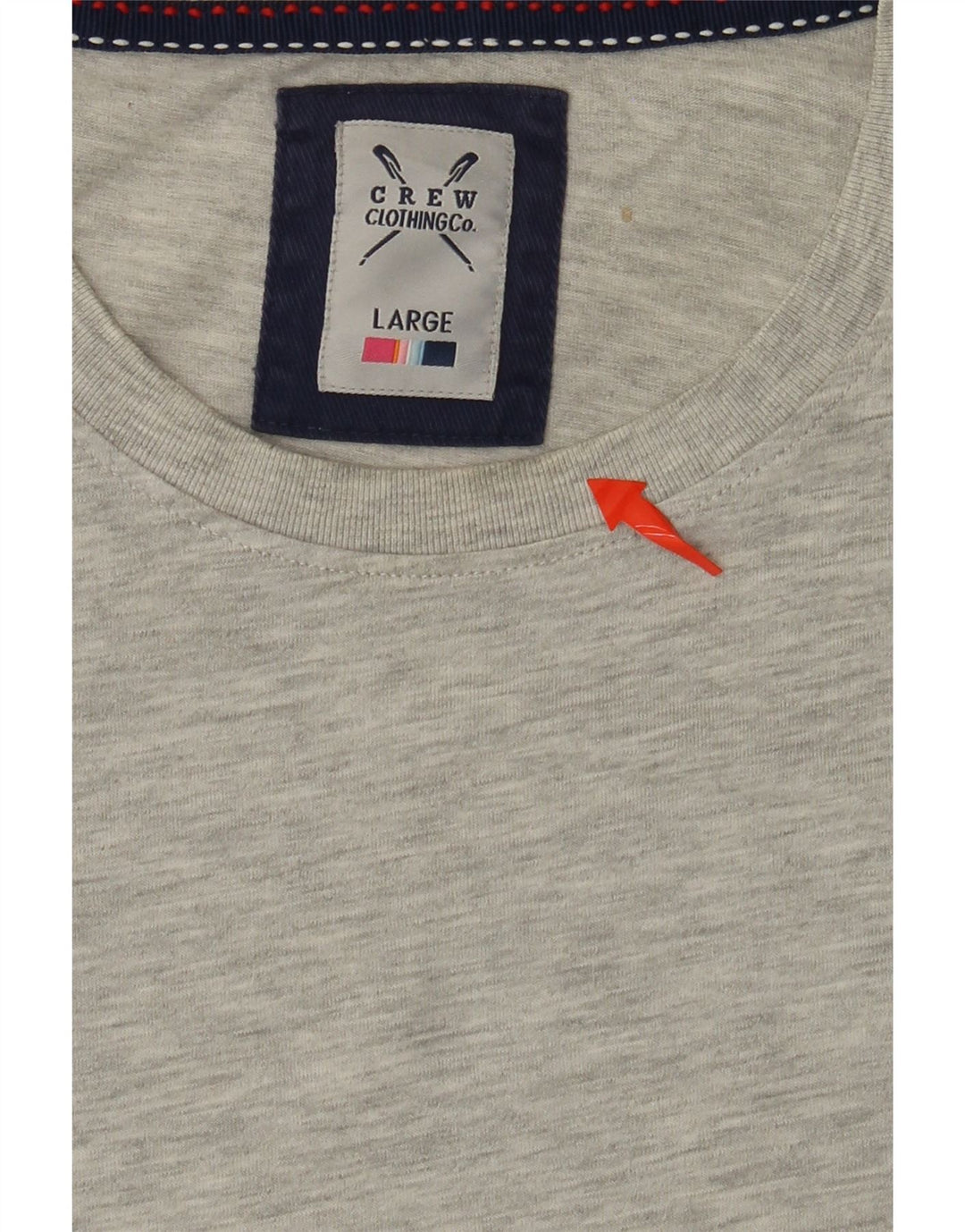 CREW CLOTHING T-shirt da uomo Top grande in cotone grigio