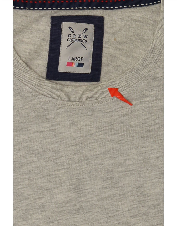 CREW CLOTHING T-shirt da uomo Top grande in cotone grigio