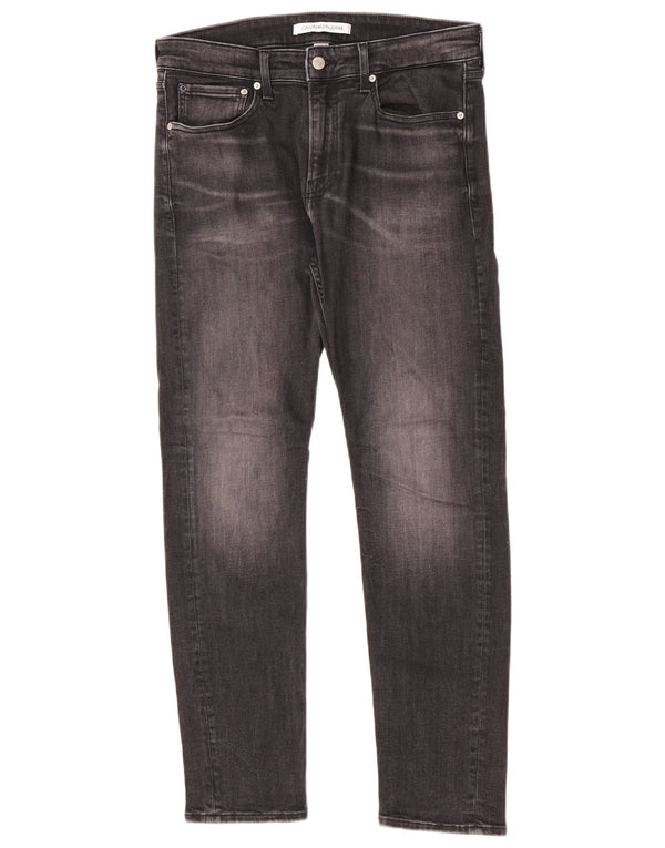 Jeans slim da uomo Calvin Klein W32 L30 cotone grigio