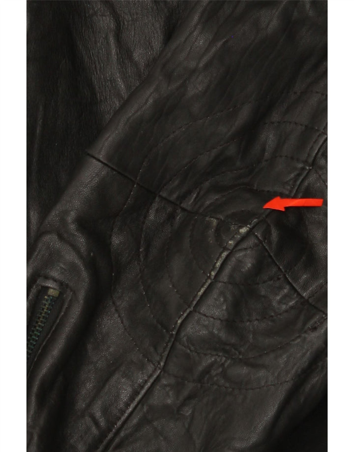 MISS JOY Giacca da motociclista in pelle da donna IT 42 Media in pelle nera