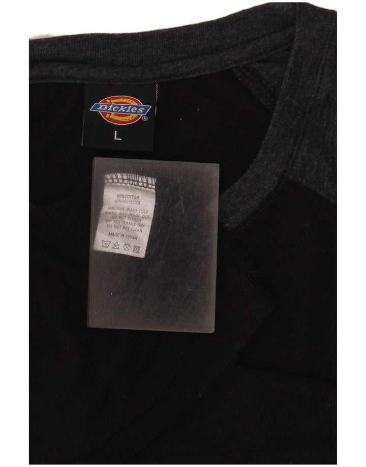 Dickies Top grafico da uomo con maniche a 3/4 grande in cotone color block nero