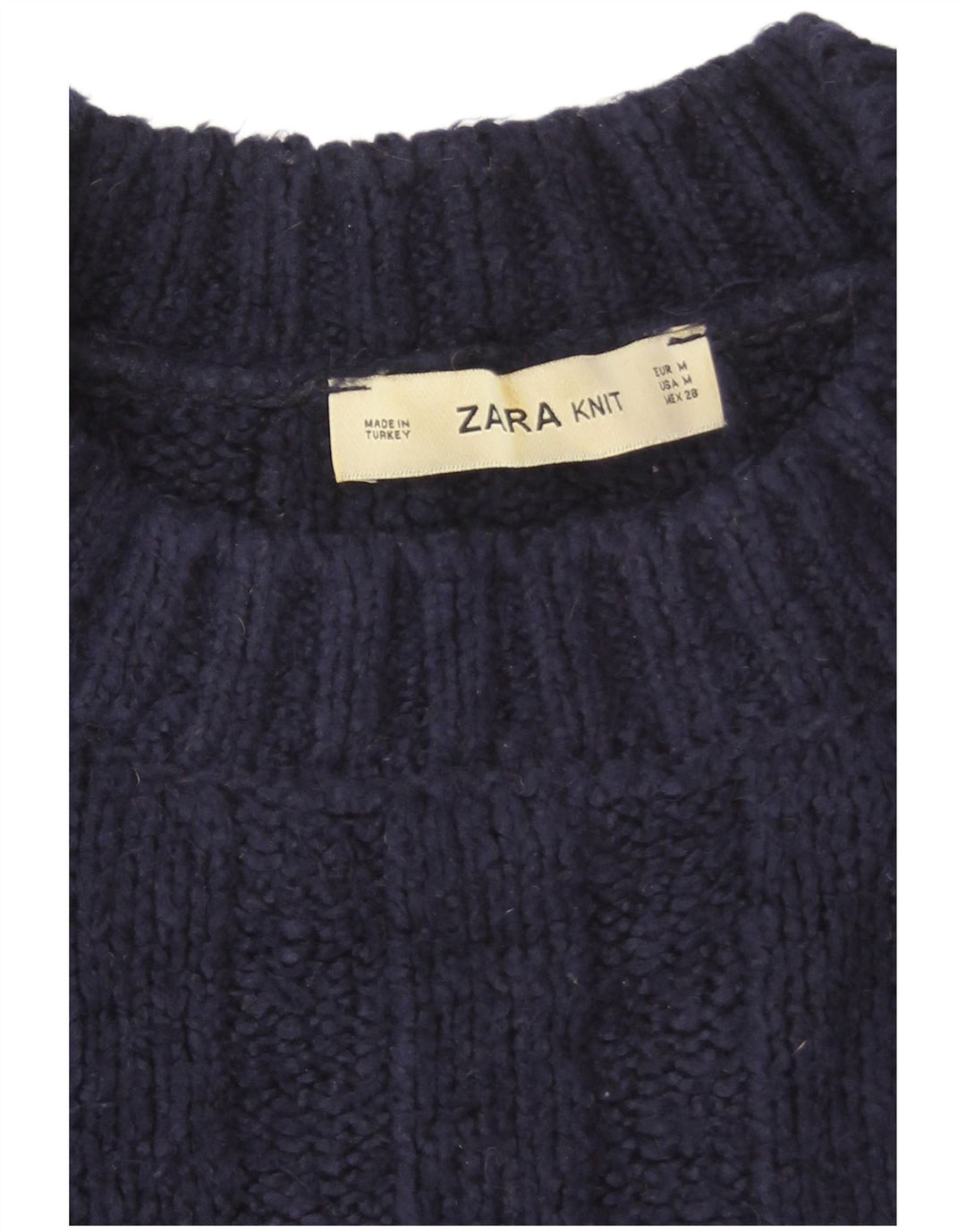 Maglione maglione girocollo oversize da donna Zara UK 14 blu navy medio